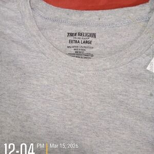 True Religion Men's Heather Gray Tee Sixe XL